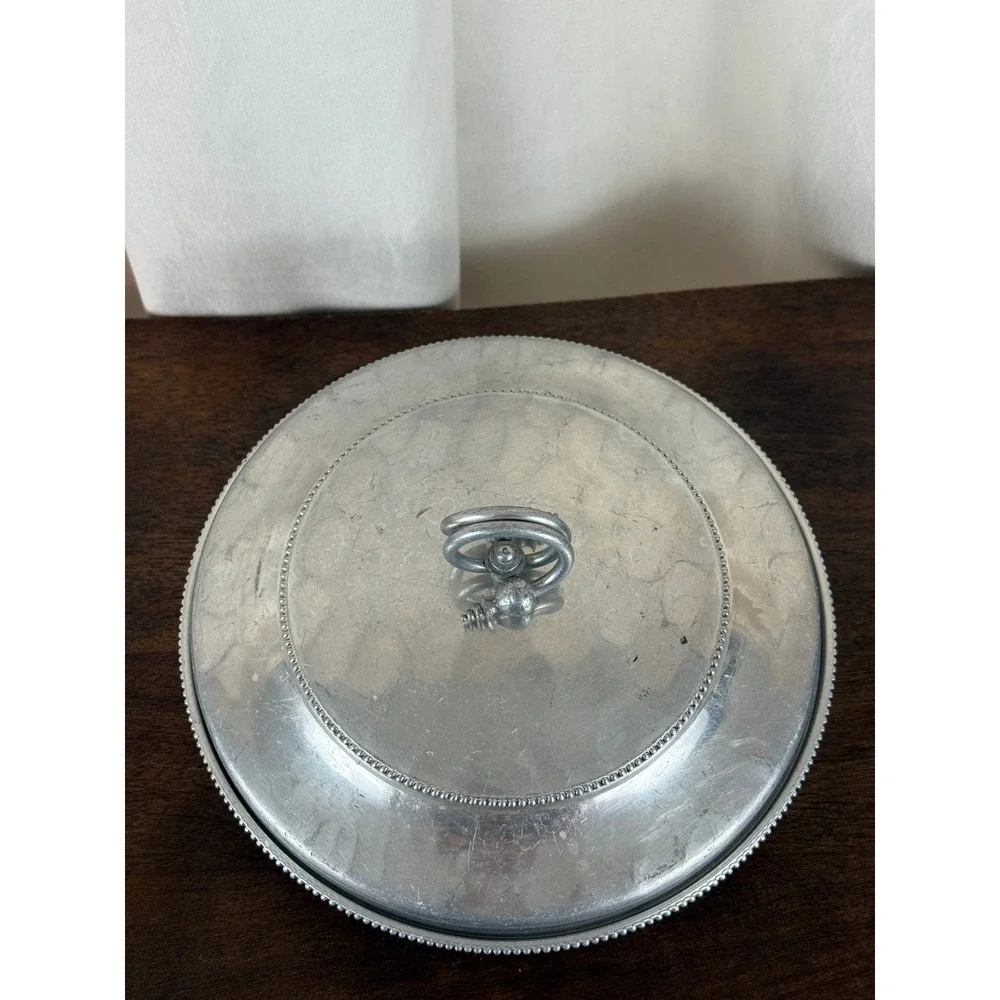 VTG 1960s BW Buenilum Hammered Aluminum‎ Covered Casserole Dish w/Lid 8 5/8
